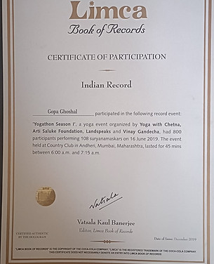 Limca Book of Records certificate display